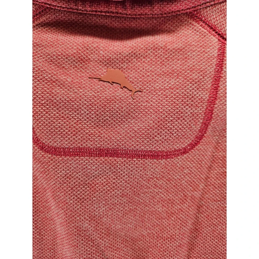 Tommy Bahama Mens Red Marl Quarter Zip Pullover Textured Sweatshirt (Sku 143)